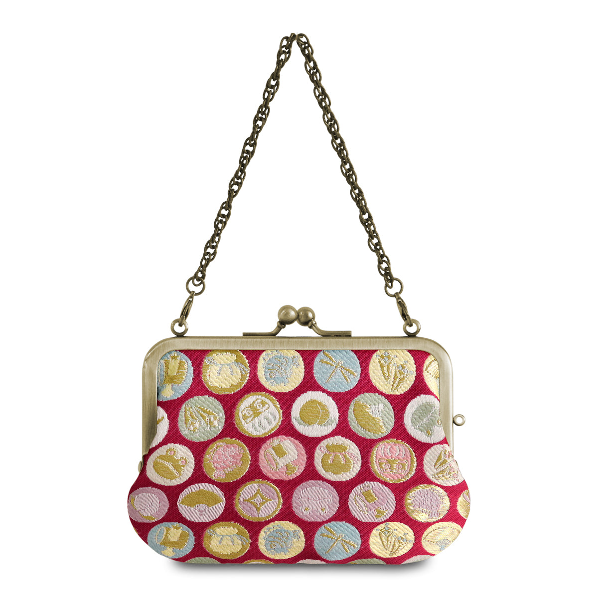 【在庫商品】チェーン付き手提げがま口財布【福尽し】