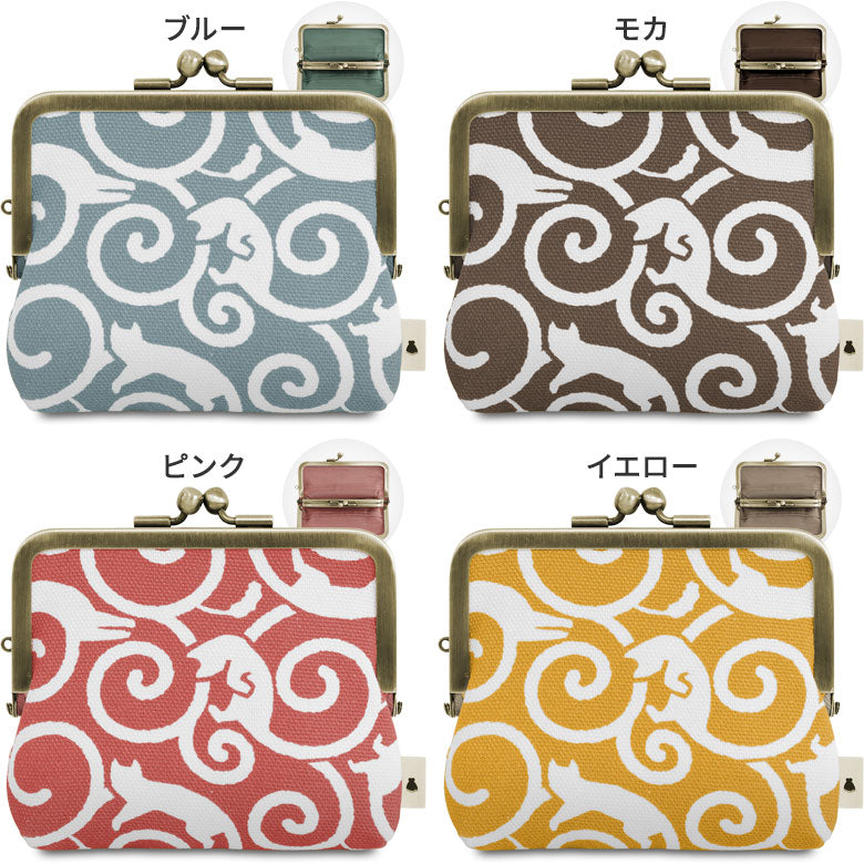 【在庫商品】平親子がま口財布【ねこ唐草】 WEB限定