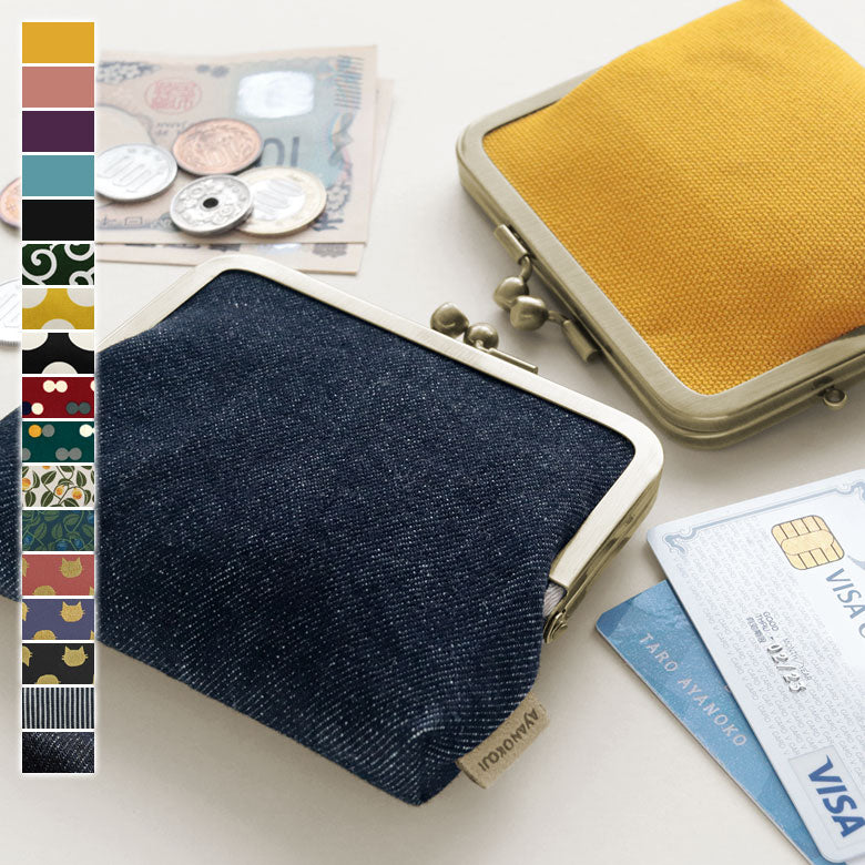 【在庫商品】平親子がま口財布【帆布・綿布・デニム（アソート）】