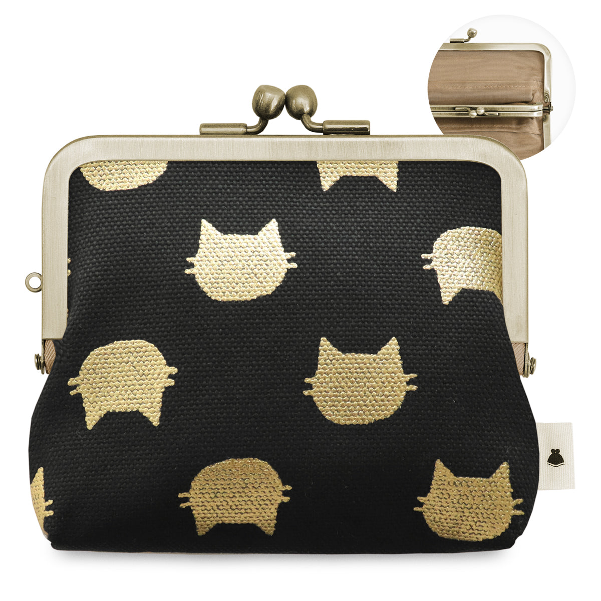 【在庫商品】平親子がま口財布【帆布・綿布・デニム（アソート）】