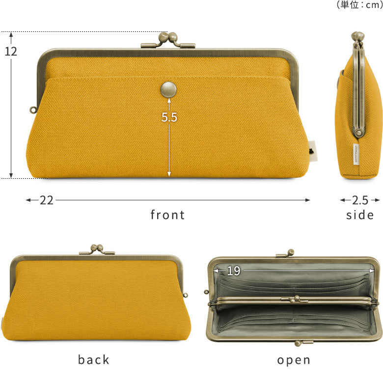 【在庫商品】角丸親子がま口長財布【帆布・綿布（アソート）】