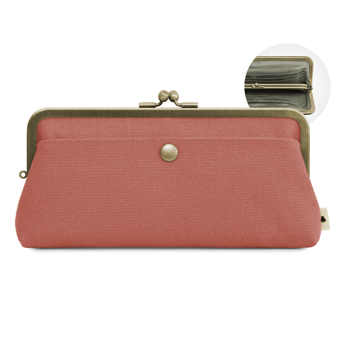 【在庫商品】角丸親子がま口長財布【帆布・綿布（アソート）】