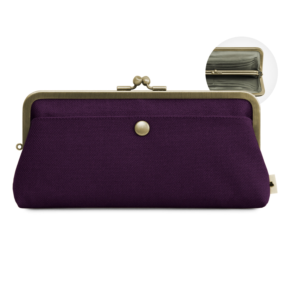 【在庫商品】角丸親子がま口長財布【帆布・綿布（アソート）】