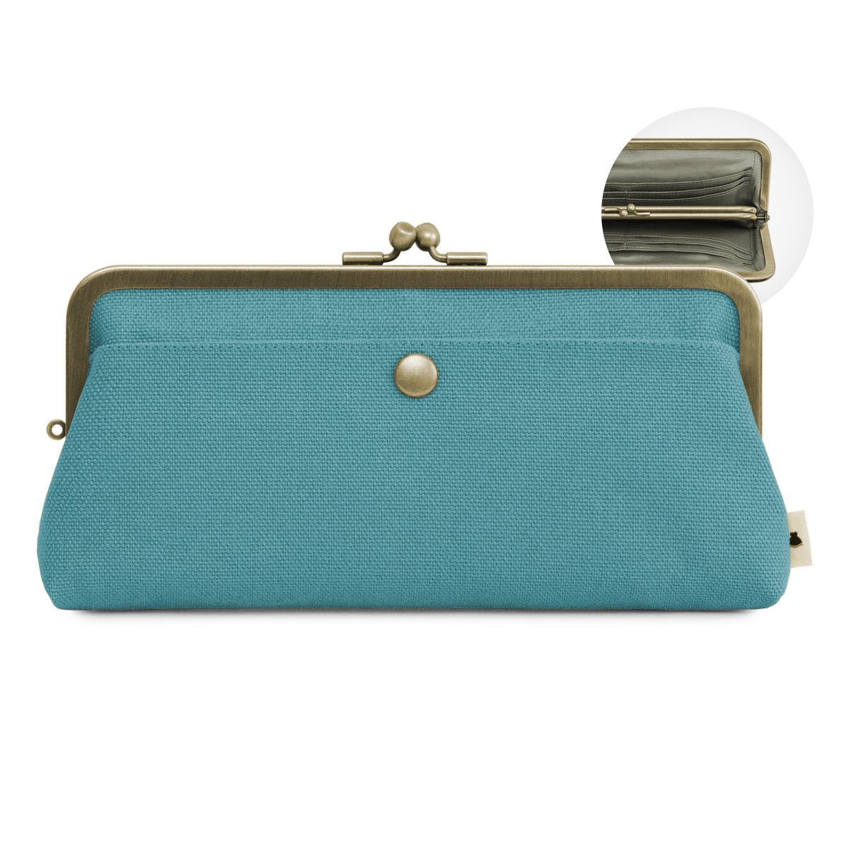 【在庫商品】角丸親子がま口長財布【帆布・綿布（アソート）】