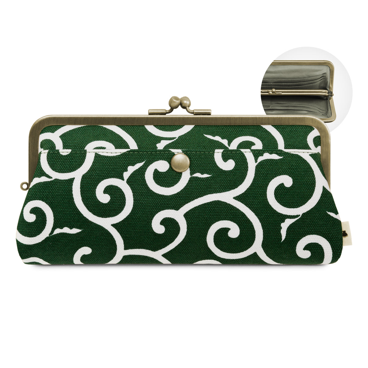 【在庫商品】角丸親子がま口長財布【帆布・綿布（アソート）】