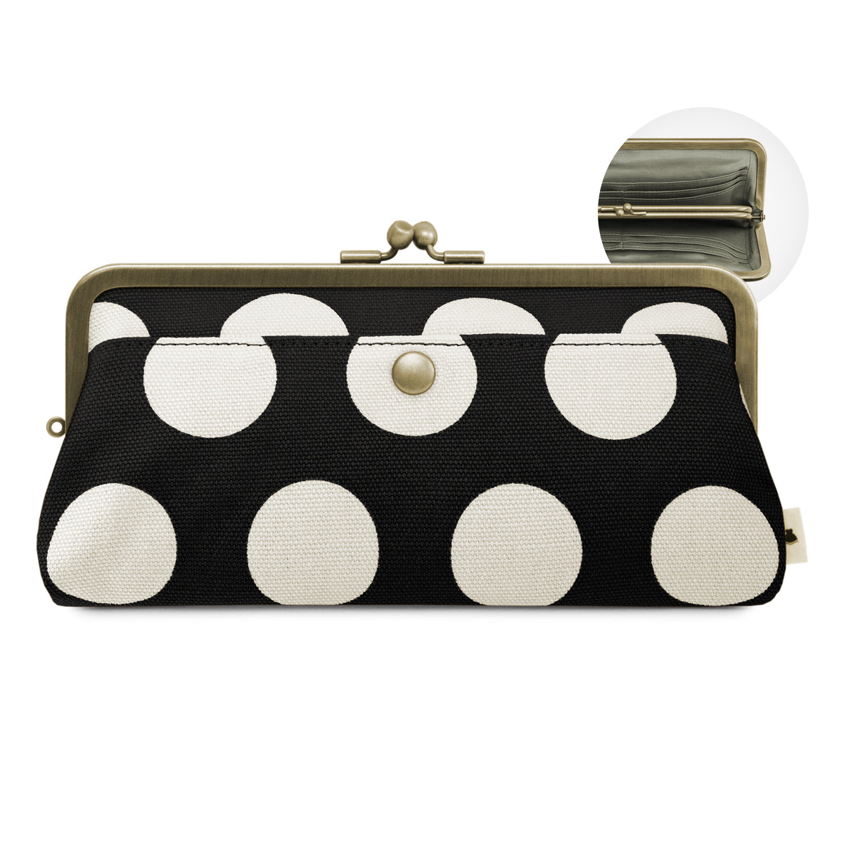 【在庫商品】角丸親子がま口長財布【帆布・綿布（アソート）】