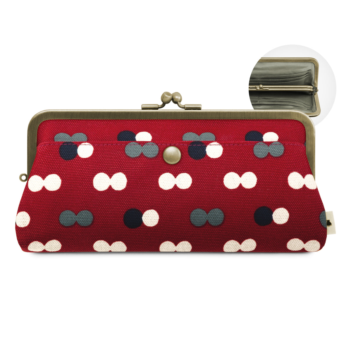 【在庫商品】角丸親子がま口長財布【帆布・綿布（アソート）】