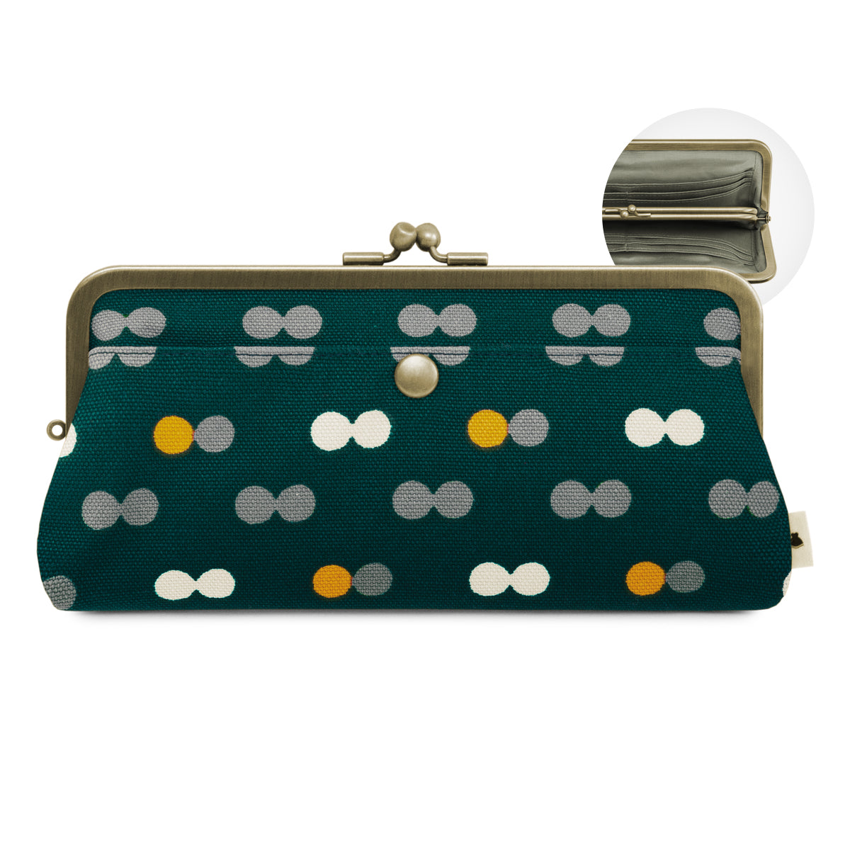 【在庫商品】角丸親子がま口長財布【帆布・綿布（アソート）】