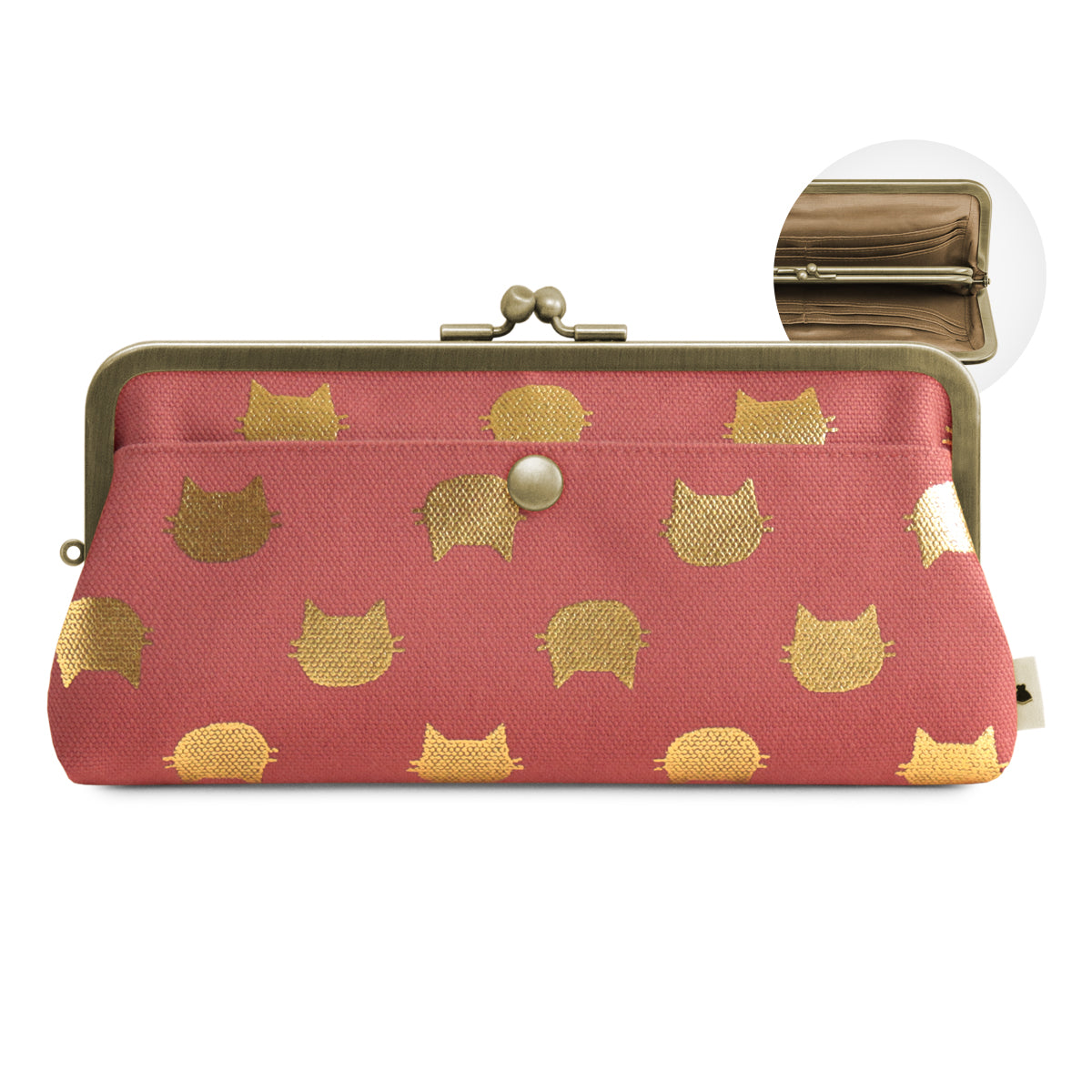 【在庫商品】角丸親子がま口長財布【帆布・綿布（アソート）】