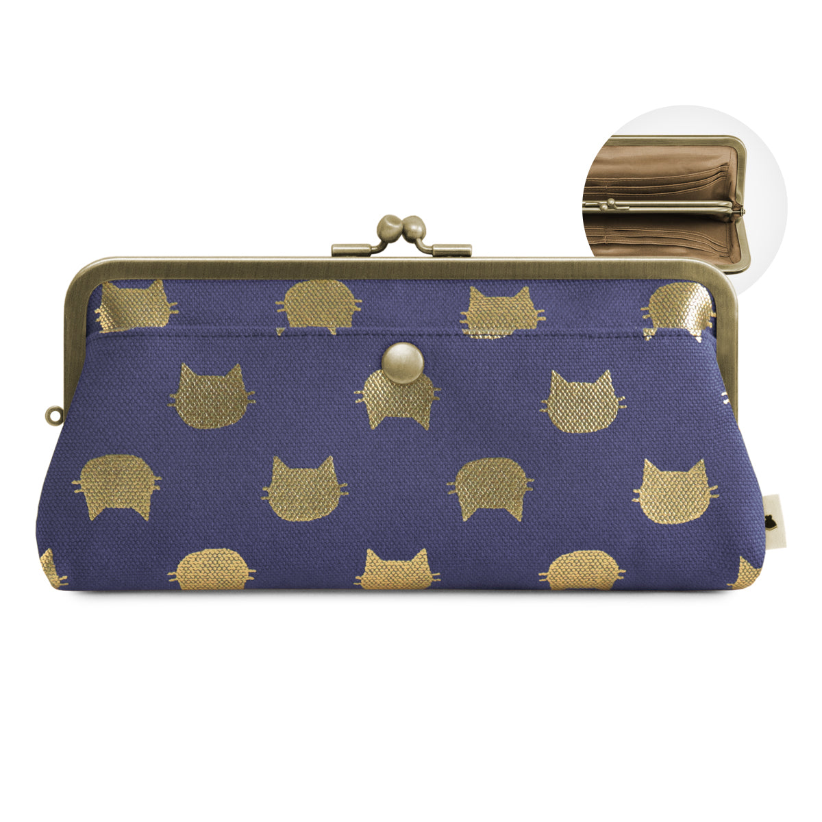 【在庫商品】角丸親子がま口長財布【帆布・綿布（アソート）】