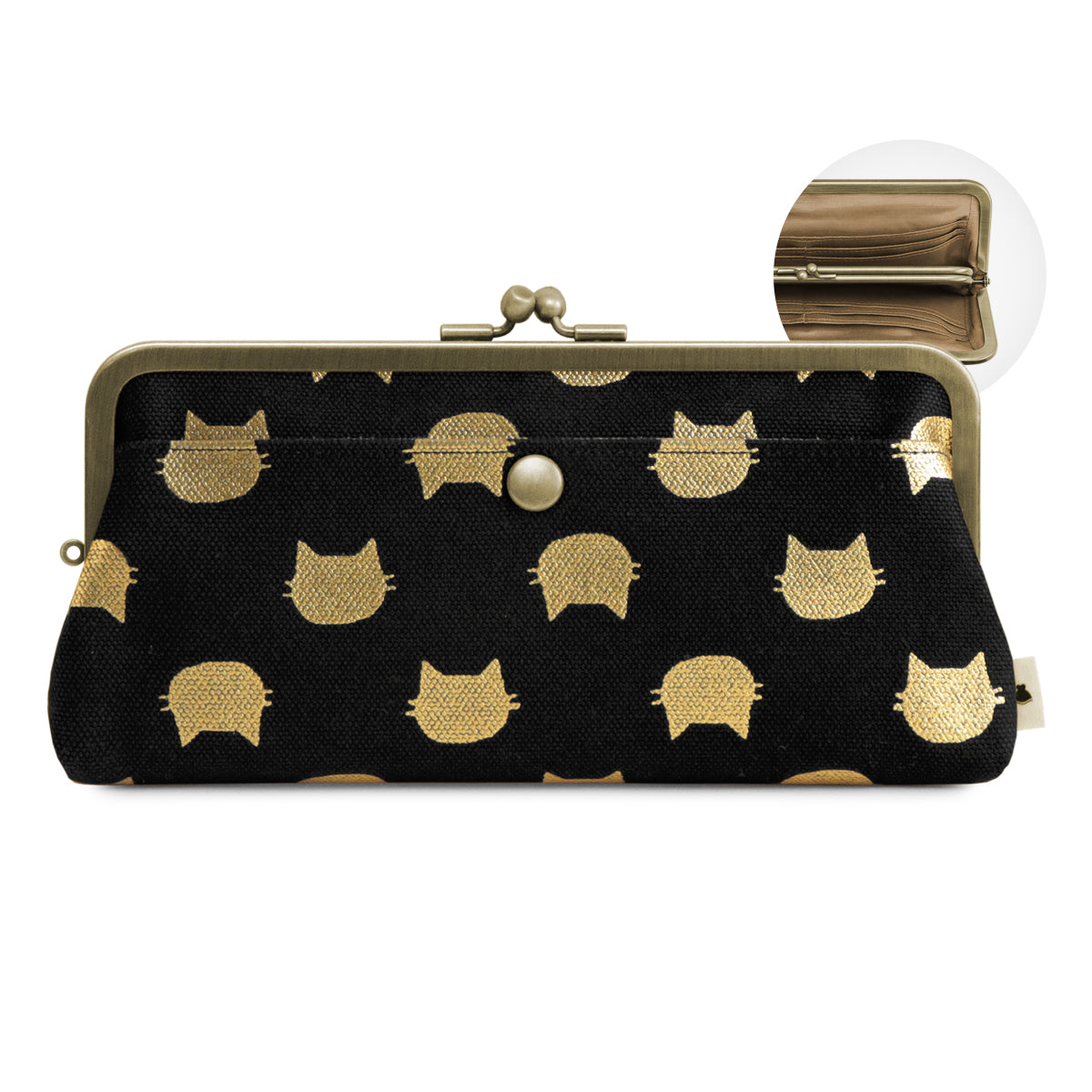 【在庫商品】角丸親子がま口長財布【帆布・綿布（アソート）】