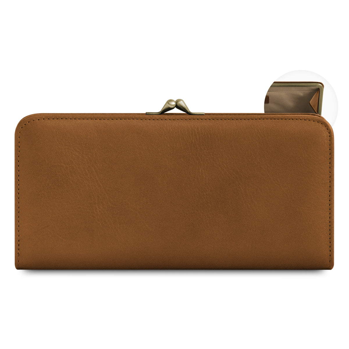 【在庫商品】がま口ロングウォレット【X＿シュリンクレザー】