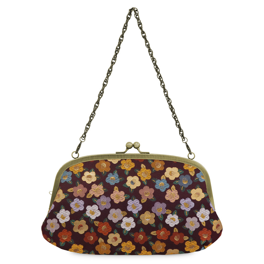 [In stock] Horizontal parent-child purse [gold brocade]