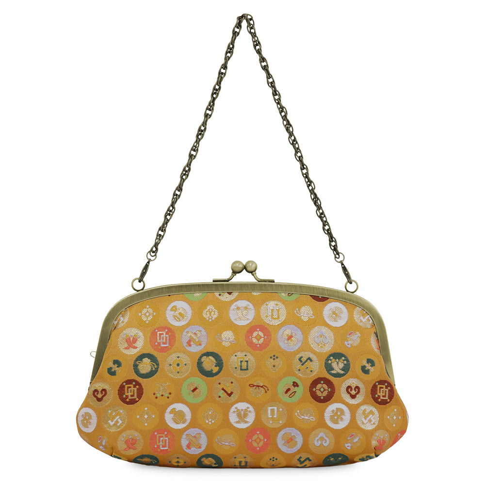 [In stock] Horizontal parent-child purse [gold brocade]