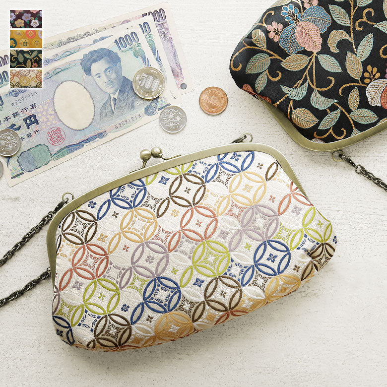 [In stock] Horizontal parent-child purse [gold brocade]