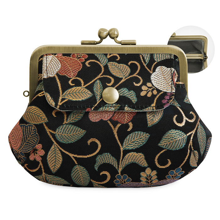 [In stock] Parent-child purse with pocket [Gold brocade]
