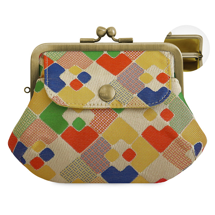 [In stock] Parent-child purse with pocket [Gold brocade]
